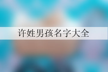 許姓男孩名字大全