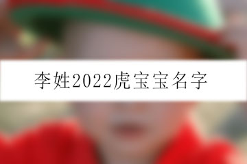 李姓2022虎寶寶名字