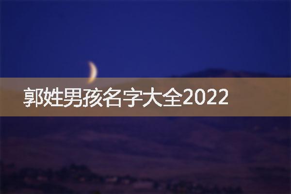 郭姓男孩名字大全2022